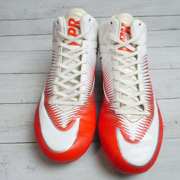 Nike Mens Size 10.5 Vapor Speed 2 White Red Cleats 847089-811 READ DESC main image 11